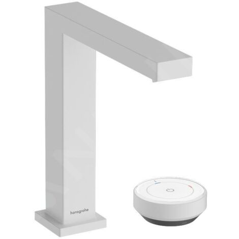 Hansgrohe Tecturis E - Mitigeur de lavabo avec vidage, montage 2 trous, CoolStart, EcoSmart+, blanc mat 73053700