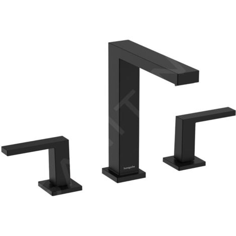 Hansgrohe Tecturis E - Mitigeur de lavabo avec vidage Push-Open, installation à 3 trous, EcoSmart, noir mat 73030670