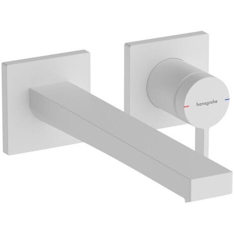 Hansgrohe Tecturis E - Unterputz-Waschtischarmatur, mit Ablaufgarnitur, 2-Loch-Montage, EcoSmart, weiß matt 73051700