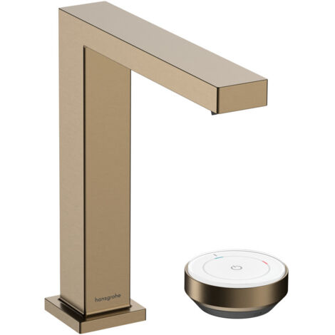 Hansgrohe Tecturis E - Waschtischarmatur mit Ablauf, 2-Loch-Installation, CoolStart, EcoSmart+, Bronze gebürstet 73053140