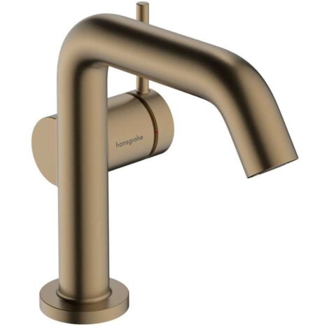Hansgrohe Tecturis S - Grifo de lavabo con desagüe Push-Open, CoolStart, EcoSmart, bronce cepillado 73320140