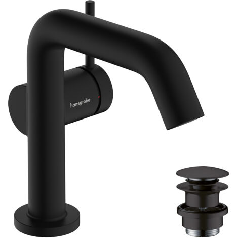 Hansgrohe Tecturis S - Miscelatore da lavabo, con sistema di scarico Push-Open, CoolStart, EcoSmart, nero opaco 73320670