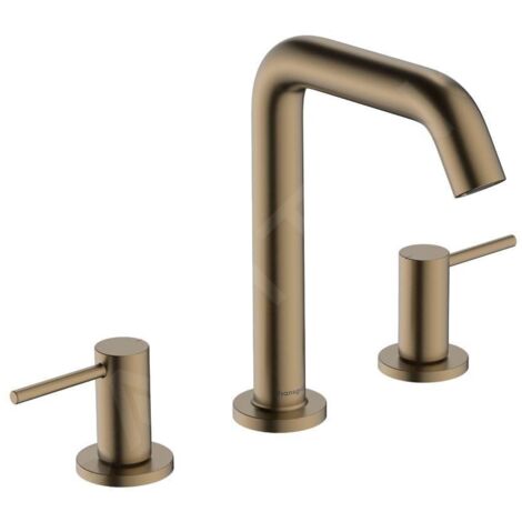 Hansgrohe Tecturis S - Mitigeur de lavabo avec vidage Push-Open, installation à 3 trous, EcoSmart, bronze brossé 73330140