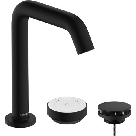 Hansgrohe Tecturis S - Waschtischarmatur mit Ablauf, 2-Loch-Montage, CoolStart, EcoSmart+, schwarz matt 73353670