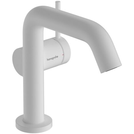 Hansgrohe Tecturis S - Waschtischarmatur mit Push-Open-Ablaufgarnitur, CoolStart, EcoSmart, weiß matt 73322700