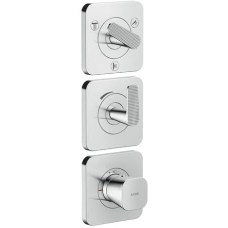 hansgrohe Thermostat-Modul Axor Citterio C cubic cut, chrom, UP mit Rosetten
