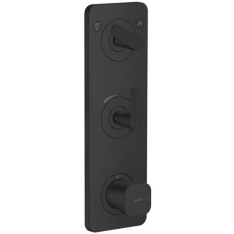 hansgrohe Thermostat-Modul Axor Citterio C cubic cut, mattschwarz, UP mit Platte
