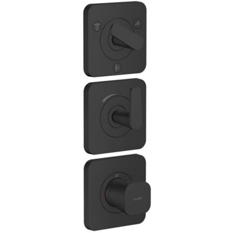 hansgrohe Thermostat-Modul Axor Citterio C o. Struk., mattschwarz, UP mit Rosetten