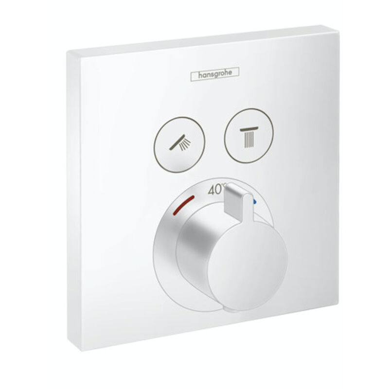 Hansgrohe ShowerSelect Thermostatic mixer for concealed installation for 2 outlets, matt white (15763700)