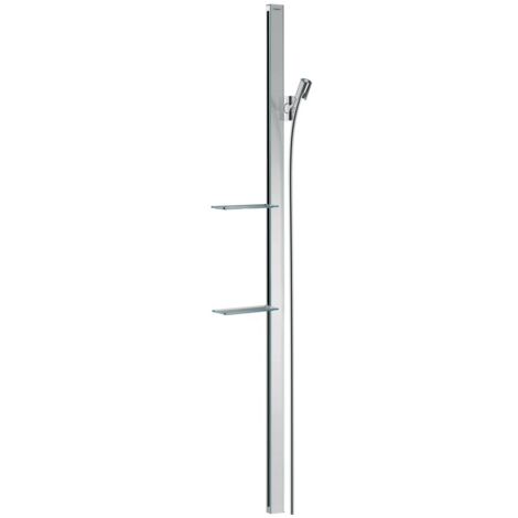 hansgrohe Unica Brausestange E 1500mm mit Isiflex Brauseschlauch 1,60m und Ablagen, Chrom