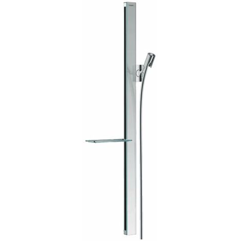 Hansgrohe – Barre de douche 90 cm avec flexible anti-torsion – Aluminium chromé – Curseur réglable – 27640000