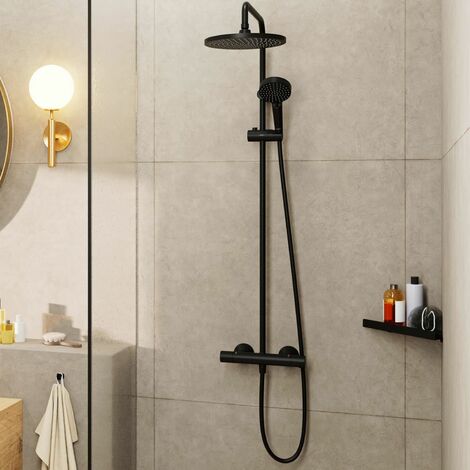 hansgrohe Vernis Blend 240 1jet Dual Head Thermostatic Mixer Shower - Matt Black