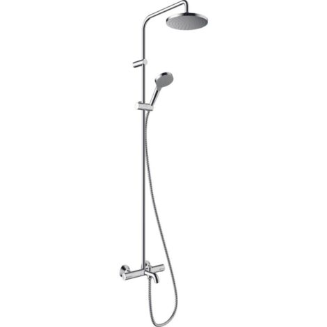 Hansgrohe Vernis Blend - Conjunto de ducha Showerpipe 200 con termostato de bañera, EcoSmart, cromo 26079000
