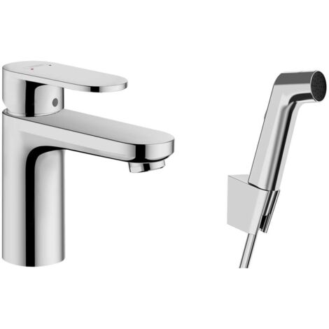 Hansgrohe Vernis Blend - Grifo de lavabo con ducha de mano Bidette, cromo 71215000