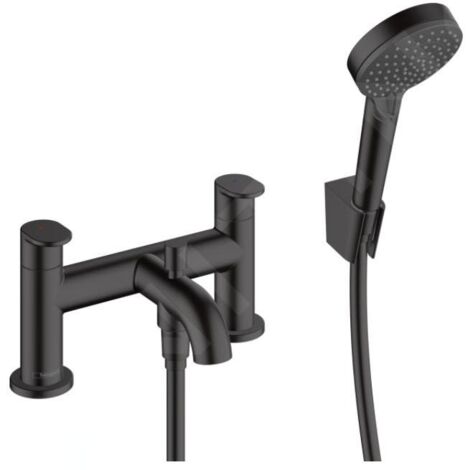 Hansgrohe Vernis Blend - Mitigeur sur le bord de baignoire avec accessoires, installation 2 trous, noir mat 71461670