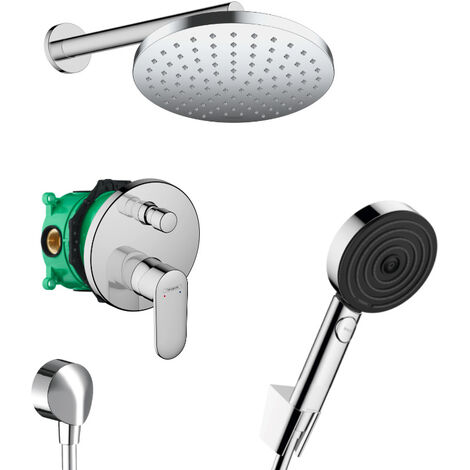 Hansgrohe Vernis Blend Pulsify All-in-One Duschset mit Kopfbrause 205 XXL + Handbrause 3-strahlig Performance