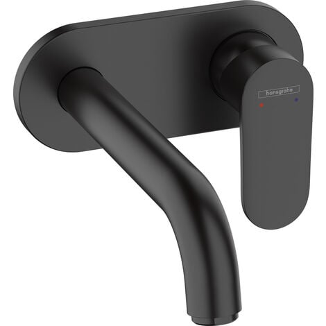 Hansgrohe Vernis Blend Wall-mounted single lever basin mixer for concealed installation with spout 207 mm, Matt black (71576670)