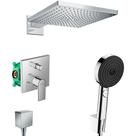 Hansgrohe Vernis Raindance Pulsify All-in-1-Einbau-Duschset mit 300 XXL-Kopfbrause + 3-Strahl-Performance-Handbrause