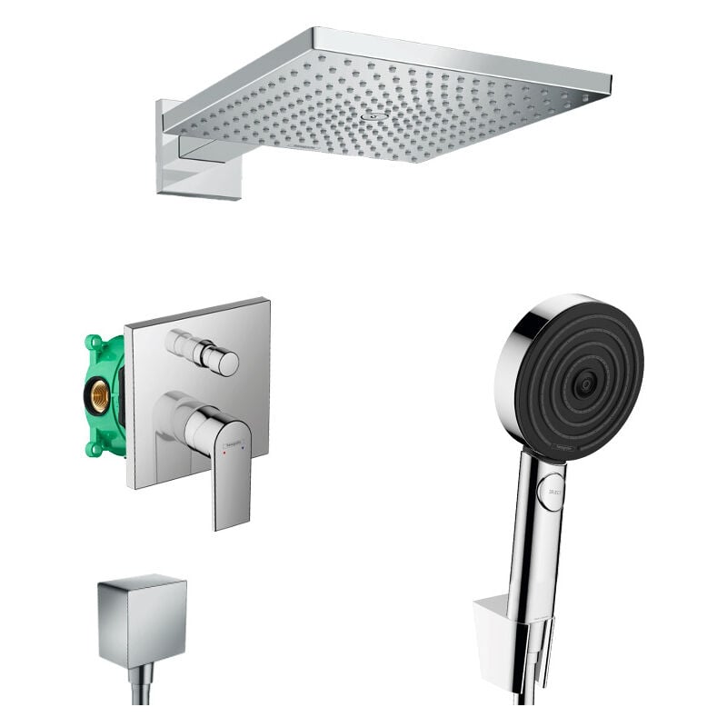 Hansgrohe - Vernis Raindance Pulsify Set de douche encastré tout en 1 avec douche de tête 300 xxl + Douchette 3 jets Performance