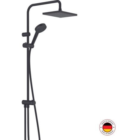 Hansgrohe Vernis Shape - Conjunto de ducha Showerpipe 230 Reno, negro mate 26282670