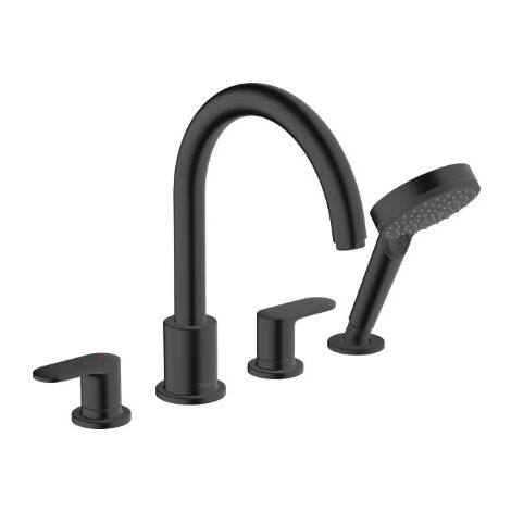 Hansgrohe Vernis Shape Einhebel-Wannenmischer Aufputz schwarz matt
