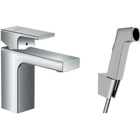 Hansgrohe Vernis Shape - Grifo de lavabo con ducha de mano Bidette, cromo 71216000