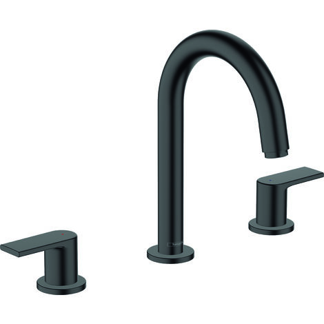 HANSGROHE Vernis Shape Grifo monomando negro mate de 3 orificios con desagüe sintético y extraíble