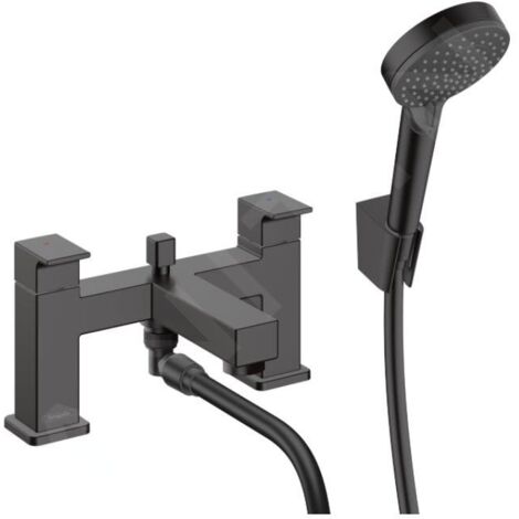 Hansgrohe Vernis Shape - Mitigeur sur le bord de baignoire avec accessoires, installation 2 trous, noir mat 71462670