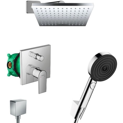 Hansgrohe Vernis Shape Pulsify All-in-One Concealed Shower Set 230 XXL Head Shower + Performance 3-Spray Hand Shower (VernisPulsify-1)