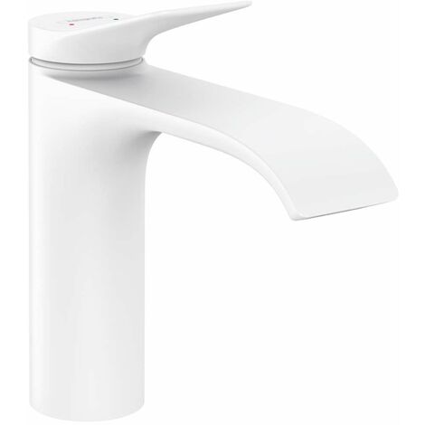 Hansgrohe – Mitigeur de lavabo monocommande 110 – Blanc mat – Système de vidage à tirette – Économie d'eau EcoSmart – 75020700