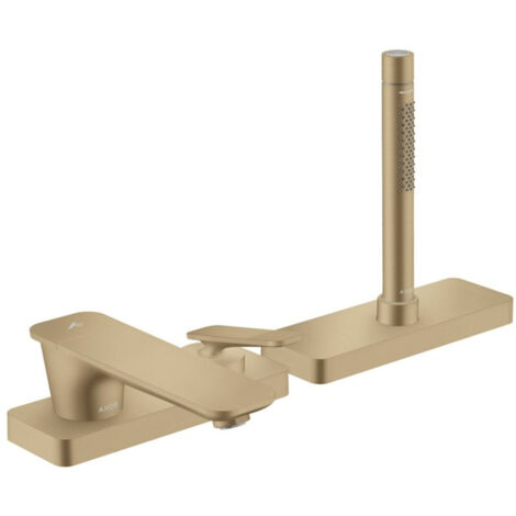 hansgrohe Wand-3-Loch-Einhebelmischer Axor Citterio C cub cut, brushed bronze, Ausladung 155mm