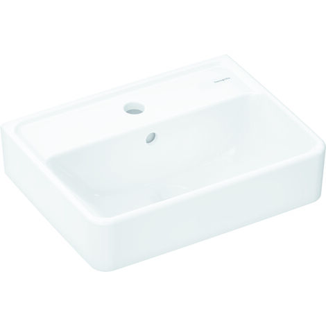 hansgrohe Xanuia Q Handwaschbecken 450x340mm mit Hahnloch und Überlauf, SmartClean, Weiß