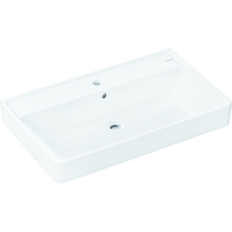 hansgrohe Xanuia Q Waschtisch 800x480mm mit Hahnloch und Überlauf, SmartClean, Weiß