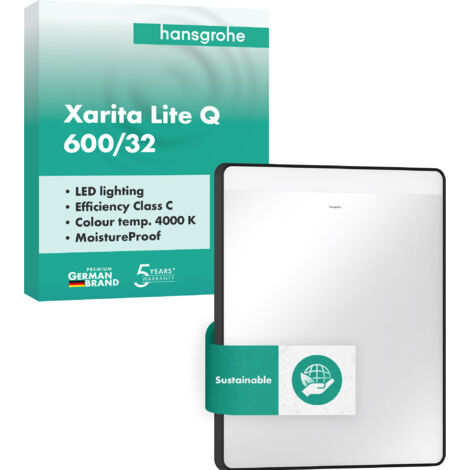 hansgrohe Xarita Lite Q espejo, iluminación LED horizontal,