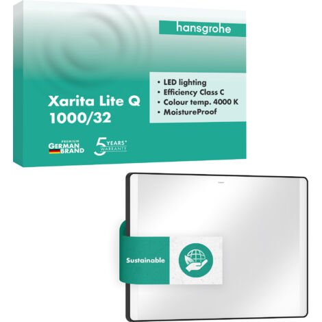 hansgrohe Xarita Lite Q Spiegel, seitliche LED-Belechtung,