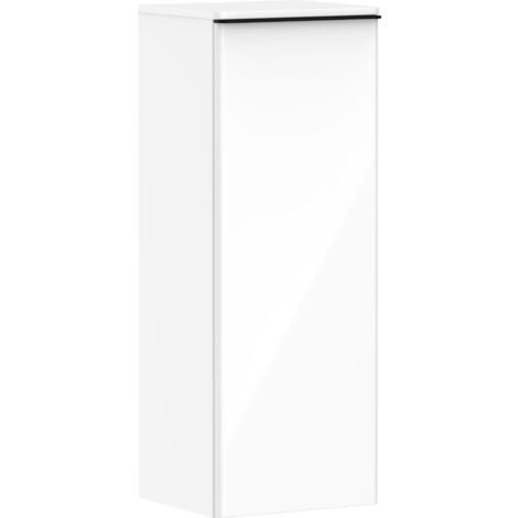 hansgrohe Xelu Q Halbhochschrank Weiß Hochglanz 400x350mm, Griff Mattschwarz, Türanschlag links