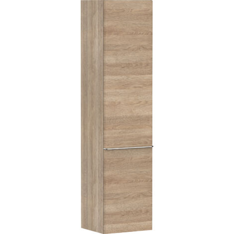 hansgrohe Xelu Q Hochschrank Eiche Natur 400x350mm, Griff Chrom, Türanschlag rechts