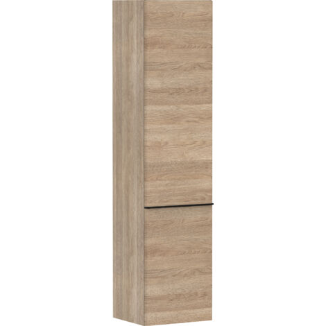hansgrohe Xelu Q Hochschrank Eiche Natur 400x350mm, Griff Mattschwarz, Türanschlag rechts