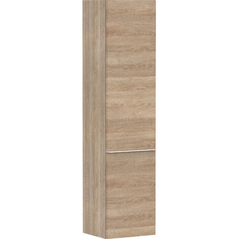 hansgrohe Xelu Q Hochschrank Eiche Natur 400x350mm, Griff Mattweiß, Türanschlag rechts