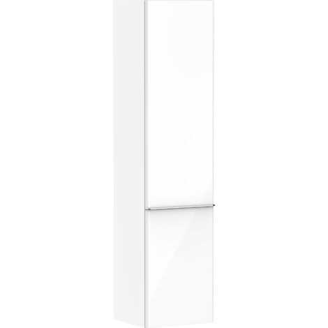 hansgrohe Xelu Q Hochschrank Weiß Hochglanz 400x350mm, Griff Chrom, Türanschlag links