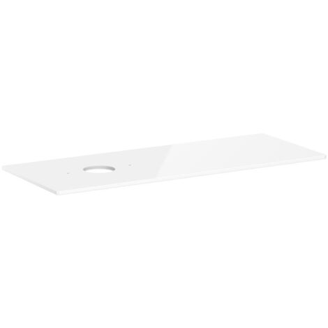 hansgrohe Xelu Q Konsole 1360x550mm Weiß Hochglanz, Ausschnitt links für Aufsatzwaschtisch ohne Hahnloch