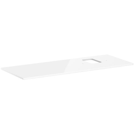 hansgrohe Xelu Q Konsole 1360x550mm Weiß Hochglanz, Ausschnitt rechts für Aufsatzwaschtisch mit Hahnloch