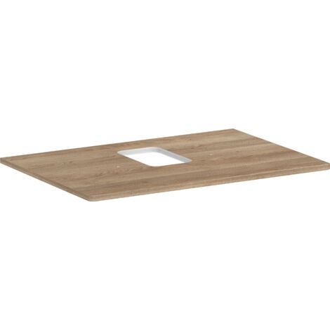 hansgrohe Xelu Q Konsole 780x550mm Eiche Natur, Ausschnitt mittig für Aufsatzwaschtisch mit Hahnloch