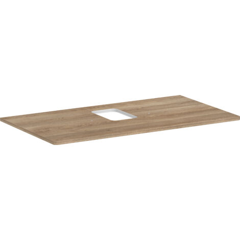 hansgrohe Xelu Q Konsole 980x550mm Eiche Natur, Ausschnitt mittig für Aufsatzwaschtisch mit Hahnloch