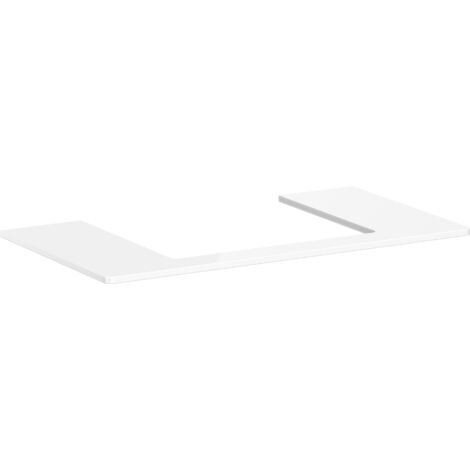hansgrohe Xelu Q Konsole 980x550mm Weiß Hochglanz, Ausschnitt mittig für Aufsatzwaschtisch geschliffen 600x480mm