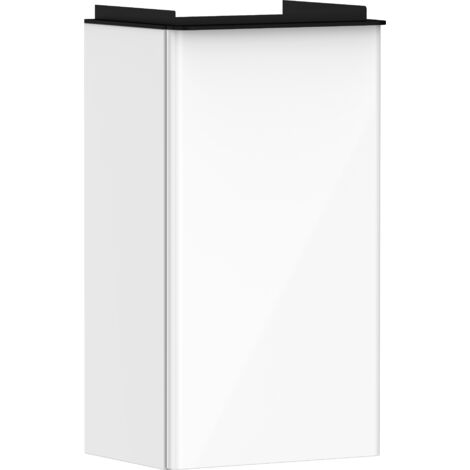 Hansgrohe Xelu Q - Meuble pour lavabo, 63x34x27 cm, 1 porte, charnières à gauche, blanc brillant/noir mat 54011670