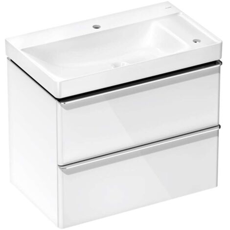 Hansgrohe Xelu Q - Waschbecken mit Unterschrank, 63x78x50 cm, 2 Schubladen, weiß glänzend/chrom 54380000