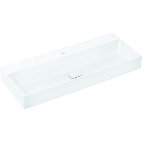 hansgrohe Xevolos E Aufsatzwaschtisch geschliffen 1200x480mm mit Hahnloch ohne Überlauf, SmartClean, Weiß
