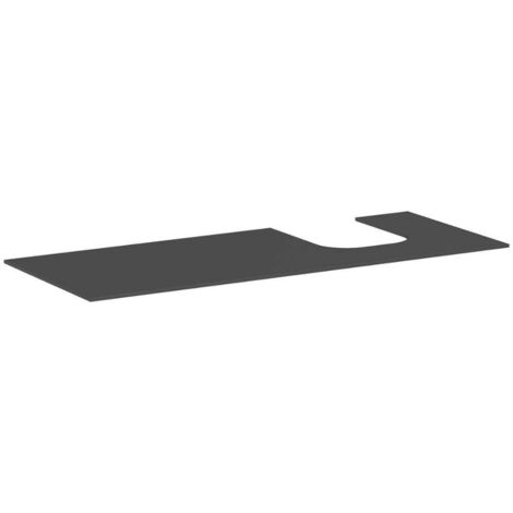 hansgrohe Xevolos E Konsole 1370x550mm Schiefergrau Matt, Ausschnitt rechts für Aufsatzwaschtisch geschliffen 500x480mm, 580x480