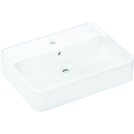 hansgrohe Xuniva Q Aufsatzwaschtisch 600x450mm mit Hahnloch und Überlauf, SmartClean, Weiß